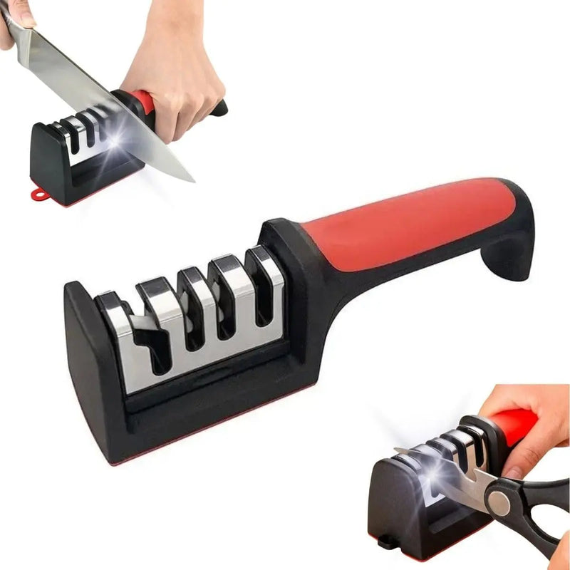 4 in 1 Professional Sharpster for Knives and Scissors Multifunctional Kitchen Sharpshooter, Ideal for Household Utensils, Sharpuring