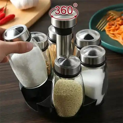 Door Condiments And Seasonings Kitchen Swivel Storage Salt Shaker
