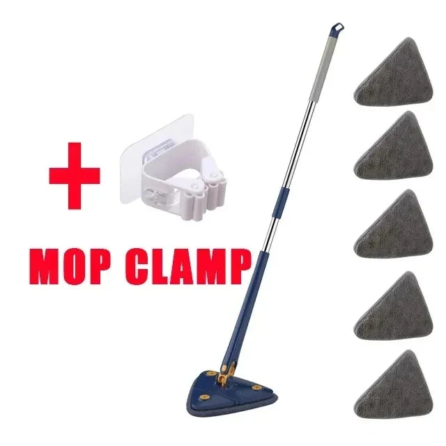 Adjustable 110cm cleaning mop New Triangle mop 360 Swivel expandable bath tile floor wall deep cleaning mop for convenience