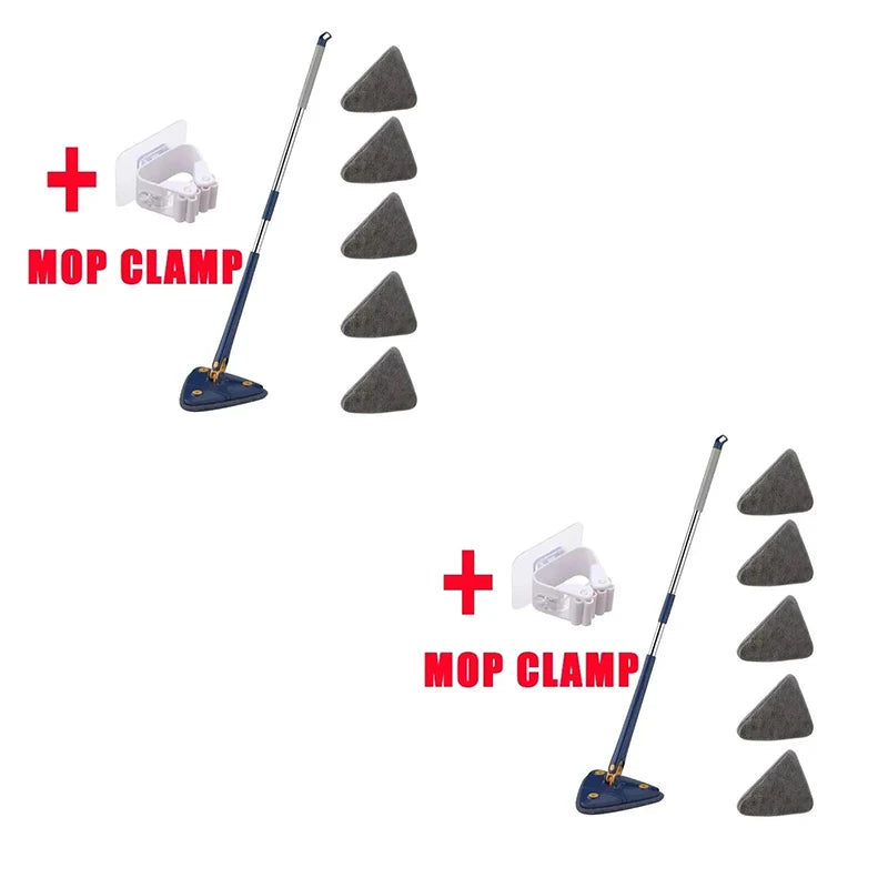 Adjustable 110cm cleaning mop New Triangle mop 360 Swivel expandable bath tile floor wall deep cleaning mop for convenience