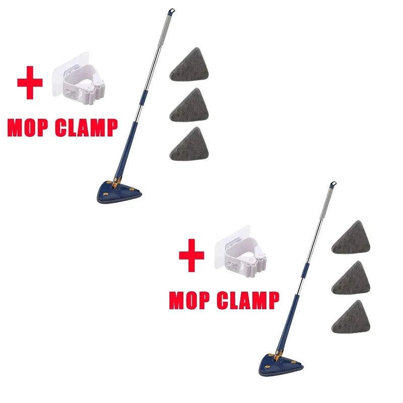 Adjustable 110cm cleaning mop New Triangle mop 360 Swivel expandable bath tile floor wall deep cleaning mop for convenience