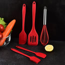 Conjunto de utensílios de cozinha antiaderente de silicone, colher de bolo, colher de cozinha, batedor de ovos, escova de óleo,